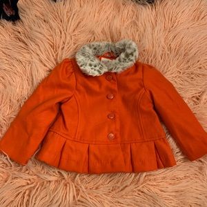 Baby Girls Gymboree Short Pea Coat w/ faux fur collar